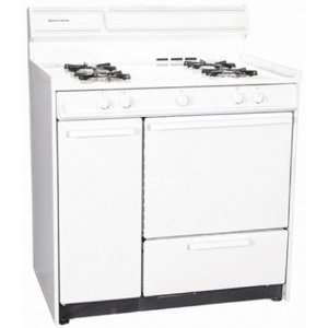 Summit WNM430 36 Gas Range in White with Pilot Light Ignition WNM430