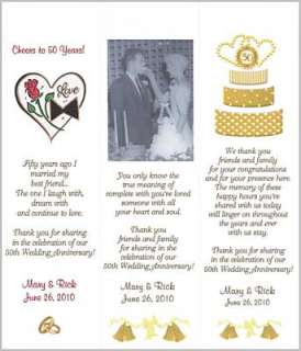 Wedding Anniversary 25th, 50th bookmark wedding favors  