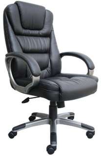 NEW BLACK LEATHER PLUS NTR EXECUTIVE OFFICE DESK CHAIR  
