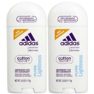 Adidas Absorbant Deodorant, Pure Lightness 2.6 oz, 2 ct (Quantity of 3 