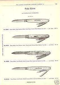 AMERICAN SHEAR & KNIFE CO POCKET KNIFE 1896 CATALOG AD  