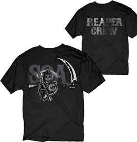 SONS OF ANARCHY Reaper Crew 2 Sided S XXXL tee t Shirt NEW SOA  