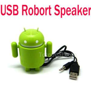 USB Android Robot Speakers Laptop Tablet PC Mini Green  