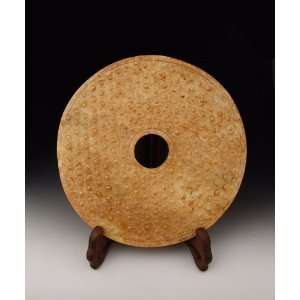: One Carved Jade Bi Disk from Spring&Autumn Period, Chinese Antique 