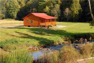 Honeymoon Vacation Waterfron Log Cabin on Stocked Trout Stream Hot 