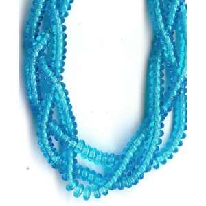   Czech Glass 4mm Rondelle Beads   1 Mass   Aquamarine 