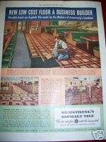 1946 Armstrongs Asphalt Tile Business Floor Ad  