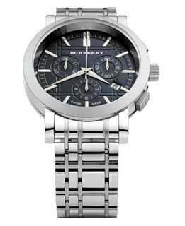 Burberry Timepiece, Mens Swiss Chronograph Anthracite Dial Stainless 