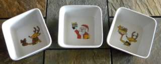 Holiday Magic by Ashley Cooper Set Of 3 Christmas Square Dip Dishes 