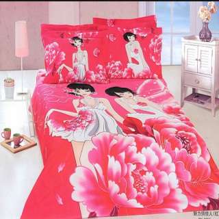 4pc Hot Pink Bed in a Bag Comforter Bedding Set N76  