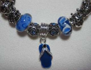 Authentic Pandora Bracelet w 21 Beads & Charms   Tropical Beach 