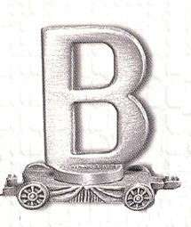 PEWTER LETTER B CAR FORT GIFT LASTING EXPRESSIONS  
