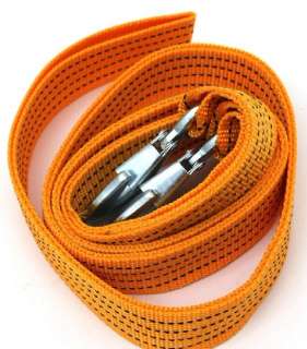 New 3.9M 3 Tons Car Tow Cable Towing Strap Rope with Hooks Emergency 