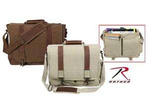    Rothco Leather and Canvas Pathfinder Laptop Bag   Brown