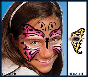 European Body Art Butterfly Face Paint Stencil Template Airbrush 