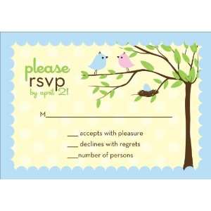  Bird Tree Egg Boy Baby Shower Reply Cards: Home & Kitchen