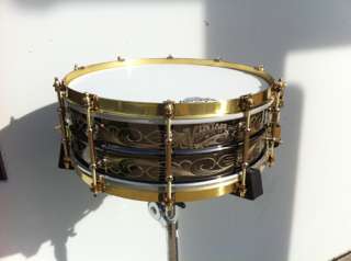   NSMD Engraved Black Beauty Snare Drum w/ Ludwig Throw Off  