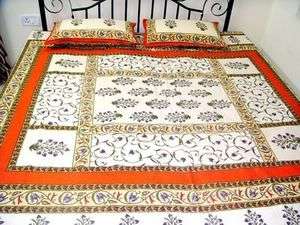 Indian Jaipuri Sanganeri Bedsheet Bedcover Bed Sheet Gift Home Decor 