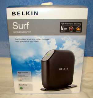 Belkin Surf N300+ 300 Mbps 4 Port Wireless N Router  722868807347 