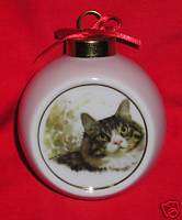 Grey/Black Tabby Cat Christmas Tree Ornament  FBL  