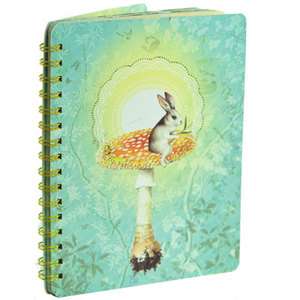   spiral notebook/ journal/ diary/ blank book Woodland Bunny cover 7 x 9