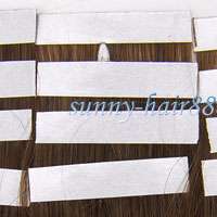 16 Long Remy Tape skin human hair extensions #08 Chesnut brown,30g 