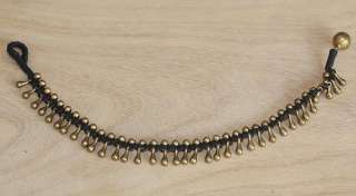 Handmade Brass Beads Bracelet Tear Drops Wax Cord Bell  