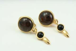 Vintage Costume Jewelry MONET Glass Stone Earrings  