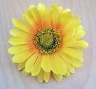 25 Rich Yellow Daisy Silk Flower Brooch Pin, Hat