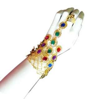  Belly Dance Triangle Slave Bracelet with Assorted Colored 