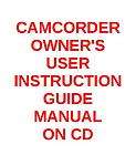 CANON ES8400V CAMCORDER USER OWNERS INSTRUCTION GUIDE MANUAL ON CD