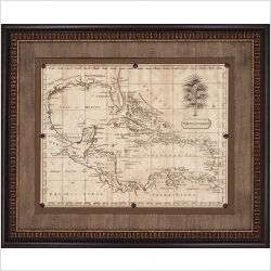 Paragon 7247   Caribbean Old World Map, 1806 Framed Print   Arrowsmith 