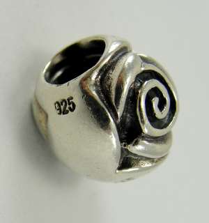 Authentic Pandora Bead Charm Sterling Silver Rose #790394  