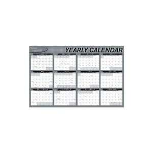  Reversible Write On/Wipe Off Yearly Dated Calendar, 37x24 
