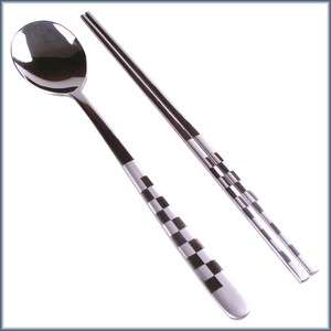 Korean Mosaic Stainless Steel Chopsticks & Spoon Set Multi Adorable 