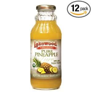 Lakewood Organic PURE Pineapple Juice, 12.5 Ounce Bottles (Pack of 12 