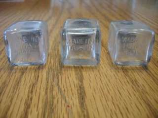 Vintage MINI SALT & PEPPER SHAKERS Clear cut Glass Square made in 