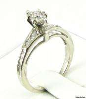 33ctw Genuine Diamond Cluster Engagement Ring Wedding Band Set   10k 