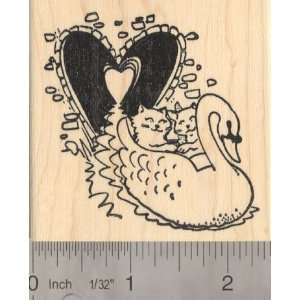  Cat Valentines Day (Tunnel of Love) Rubber Stamp: Arts 