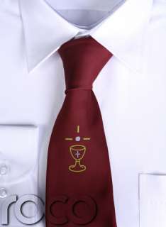 BOYS FIRST HOLY COMMUNION CLARET RED CHALICE RED TIE for boys suits 