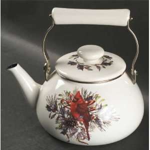  Lenox China Winter Greetings Metal Kettle with Lid, Fine China 