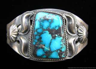   Native American Navajo Sterling Silver Turquoise Cuff Bracelet  