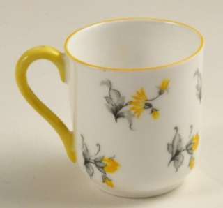 SHELLEY RARE YELLOW CHARM MINIATURE PORCELAIN CUP MATCHING SAUCER 