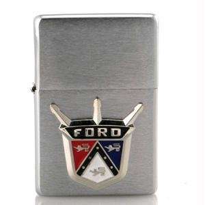  ZIPPO Lighter Vintage Brushed Chrome, Ford Vintage Emblem 