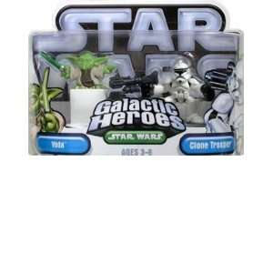 com Star Wars Galactic Heroes  Yoda and Clone Trooper Action Figure 