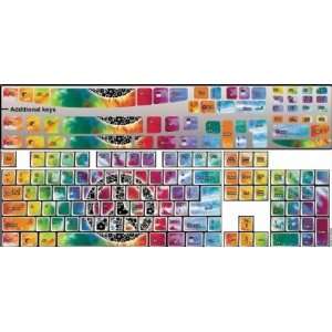  Designer Computer Keyboard Stickers Tie Dye Peace: Arts 