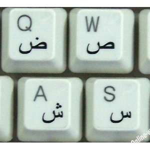  ARABIC KEYBOARD STICKERS TRANSPARENT BLACK LETTERING FOR 