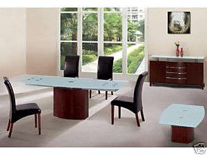 Modus Ultra Modern Dining Room Set w/ Frosted Glass Top  