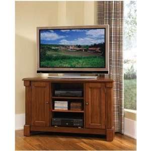  Corner TV Stand Rustic Style in Cherry Finish: Home 