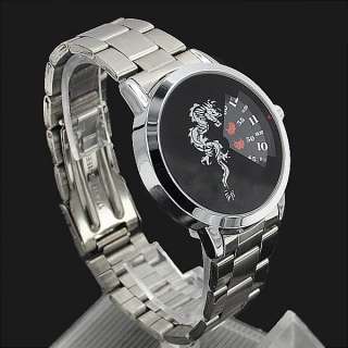 Fashion Chinese Dragon Dial Women Lady Quartz Wristwatch Luxury 